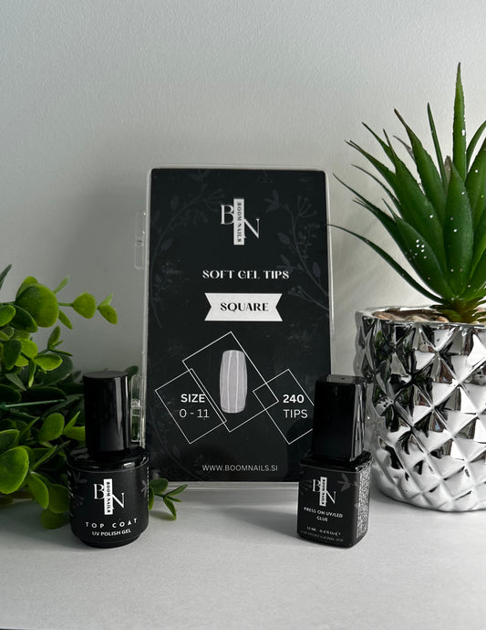 Soft tips "Press on" konice - Square